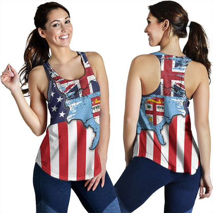 Fiji Women Tank Flag American Half Concept