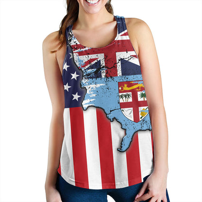 Fiji Women Tank Flag American Half Concept