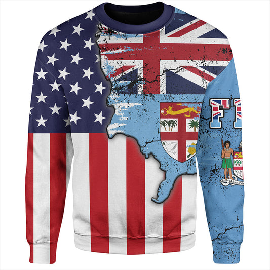Fiji Sweatshirt Flag American Half Concept
