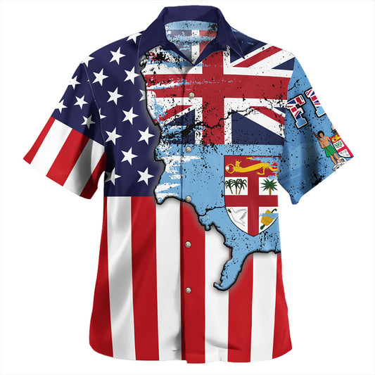 Fiji Hawaiian Shirt Flag American Half Concept