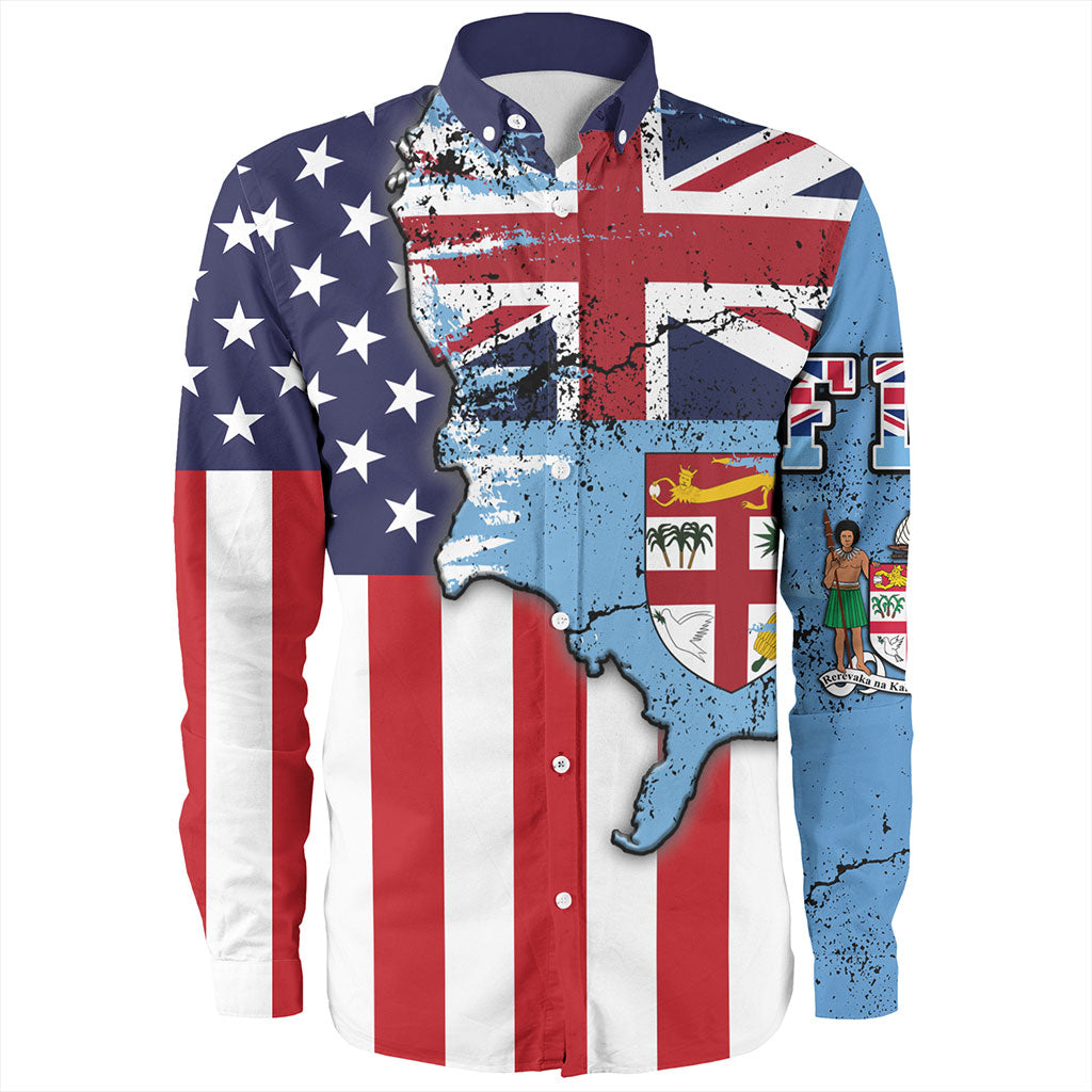 Fiji Long Sleeve Shirt Flag American Half Concept