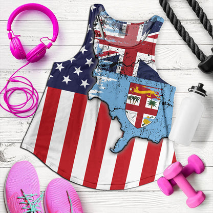 Fiji Women Tank Flag American Half Concept