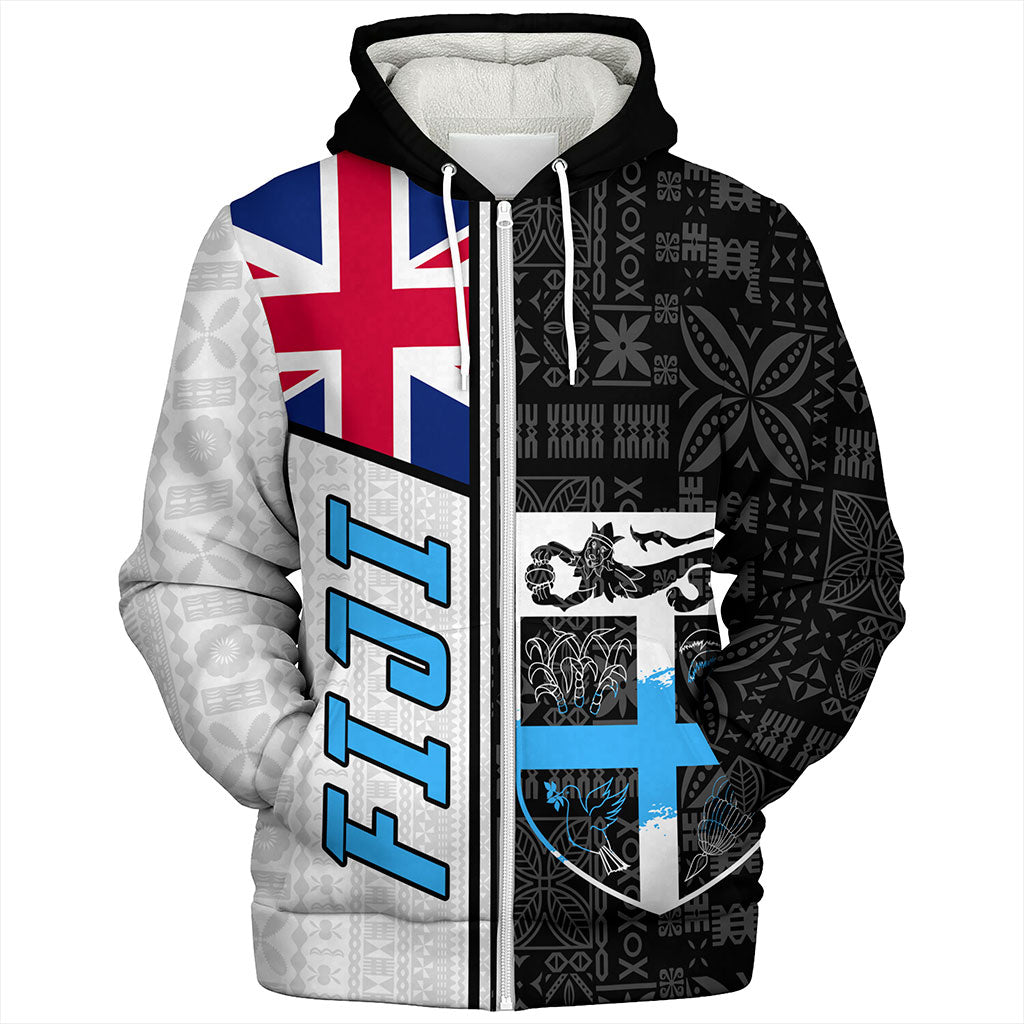 Fiji Sherpa Hoodie Flag Pattern Bula Concept