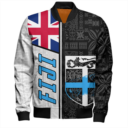 Fiji Bomber Jacket Flag Pattern Bula Concept