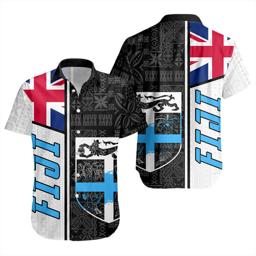 Fiji Short Sleeve Shirt Flag Pattern Bula Concept