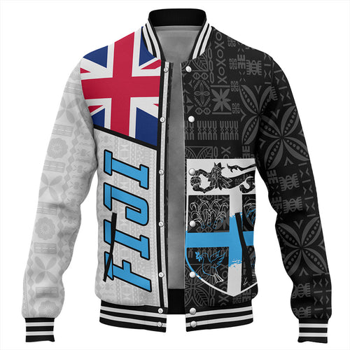 Fiji Baseball Jacket Flag Pattern Bula Concept