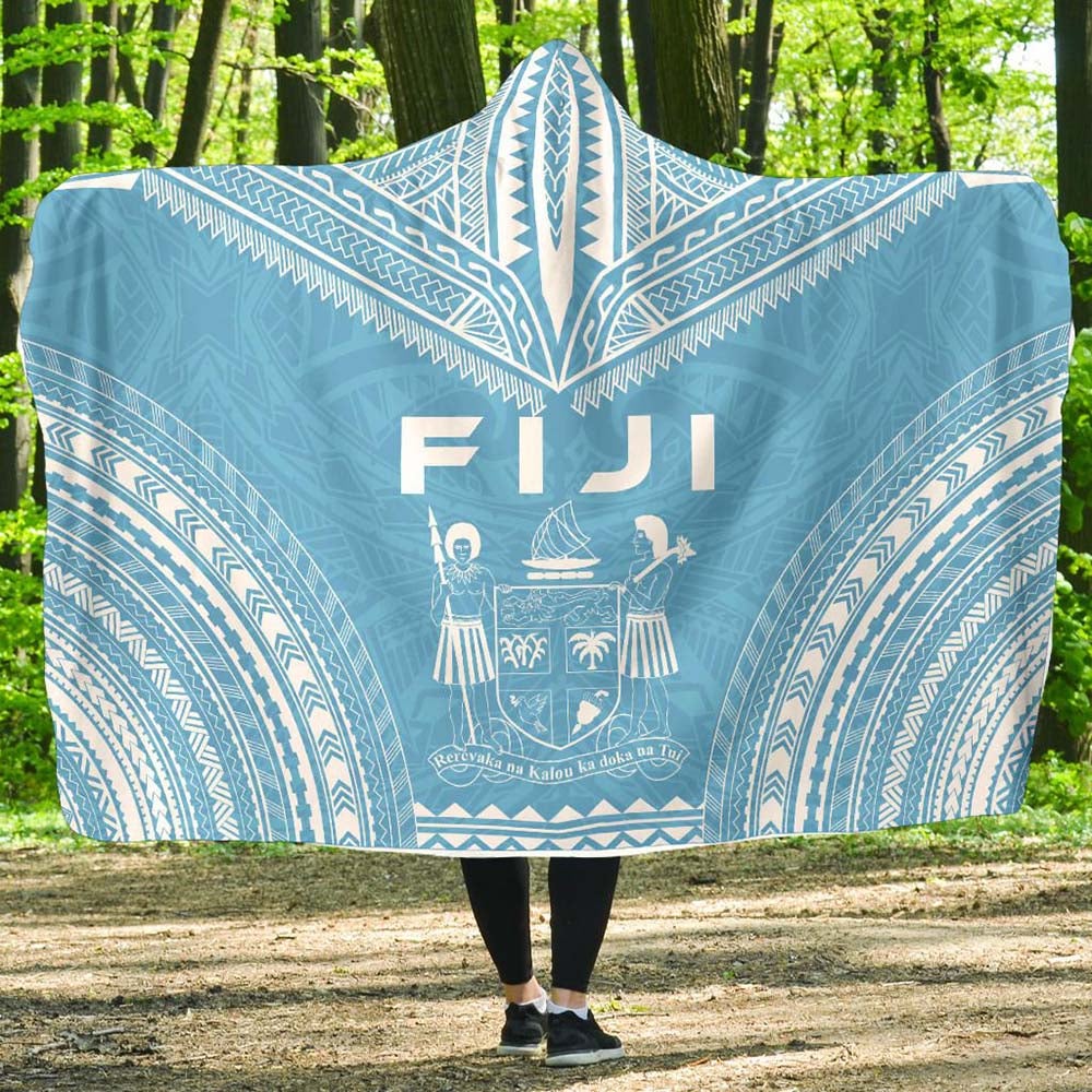 Fiji Flag Polynesian Chief Hooded Blanket