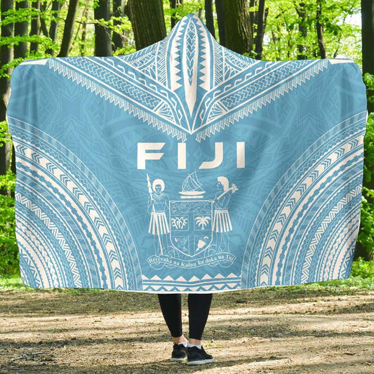 Fiji Flag Polynesian Chief Hooded Blanket