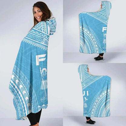 Fiji Flag Polynesian Chief Hooded Blanket