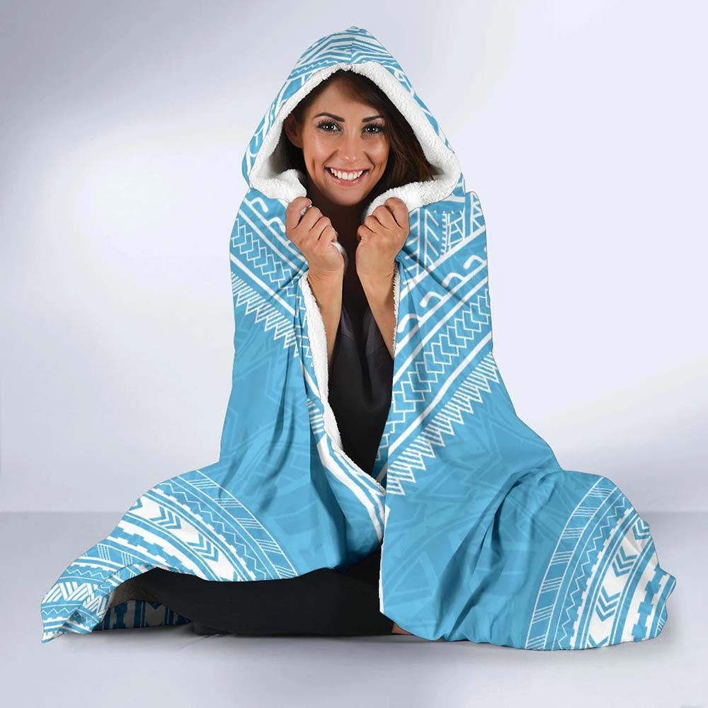 Fiji Flag Polynesian Chief Hooded Blanket