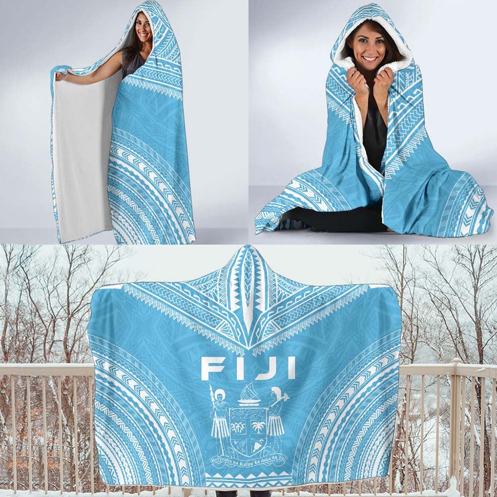 Fiji Flag Polynesian Chief Hooded Blanket