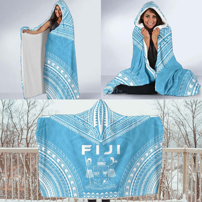 Fiji Flag Polynesian Chief Hooded Blanket