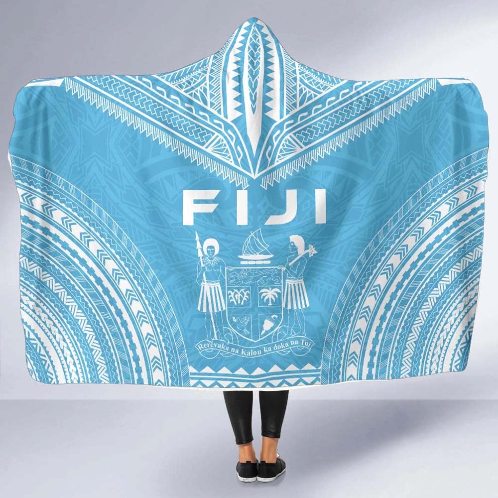 Fiji Flag Polynesian Chief Hooded Blanket