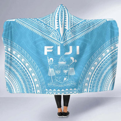 Fiji Flag Polynesian Chief Hooded Blanket
