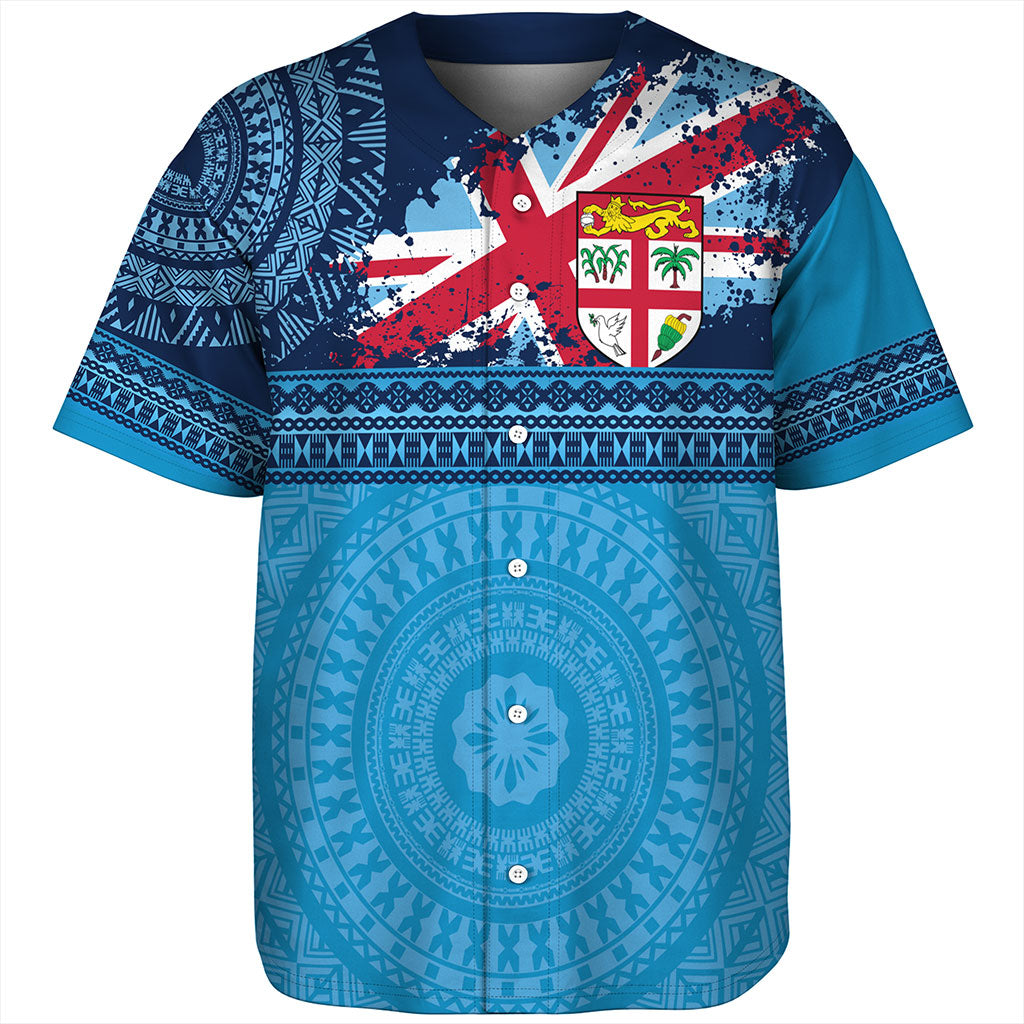 Fiji Baseball Shirt Flag Bula Tribal