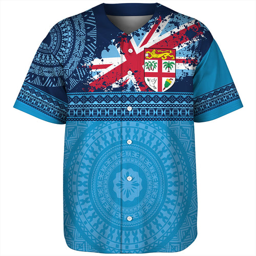 Fiji Baseball Shirt Flag Bula Tribal
