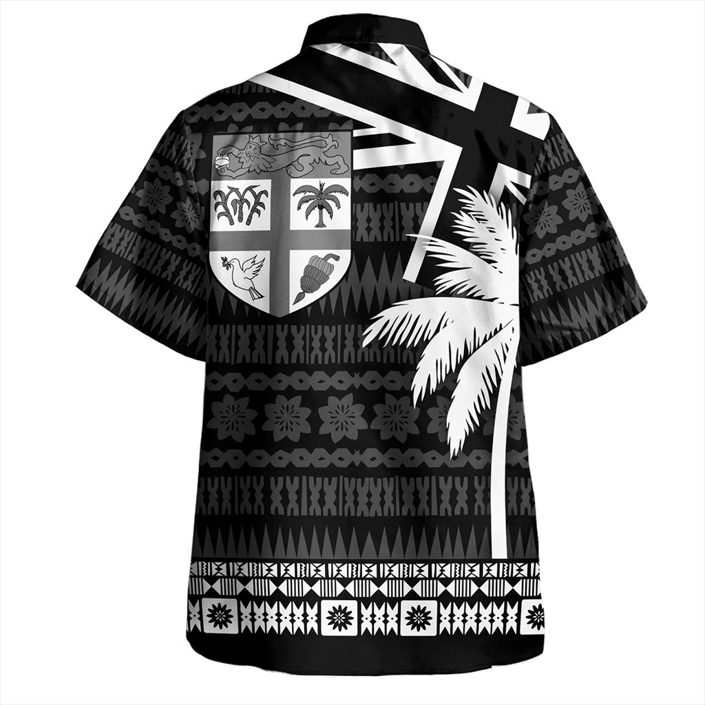 Fiji Hawaiian Shirt Flag With Coconut Black Style