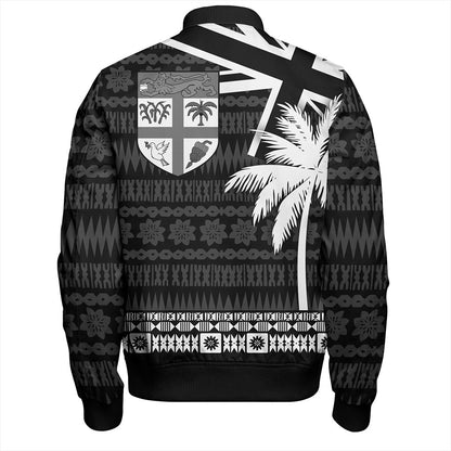 Fiji Bomber Jacket Flag With Coconut Black Style