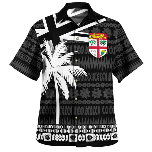 Fiji Hawaiian Shirt Flag With Coconut Black Style