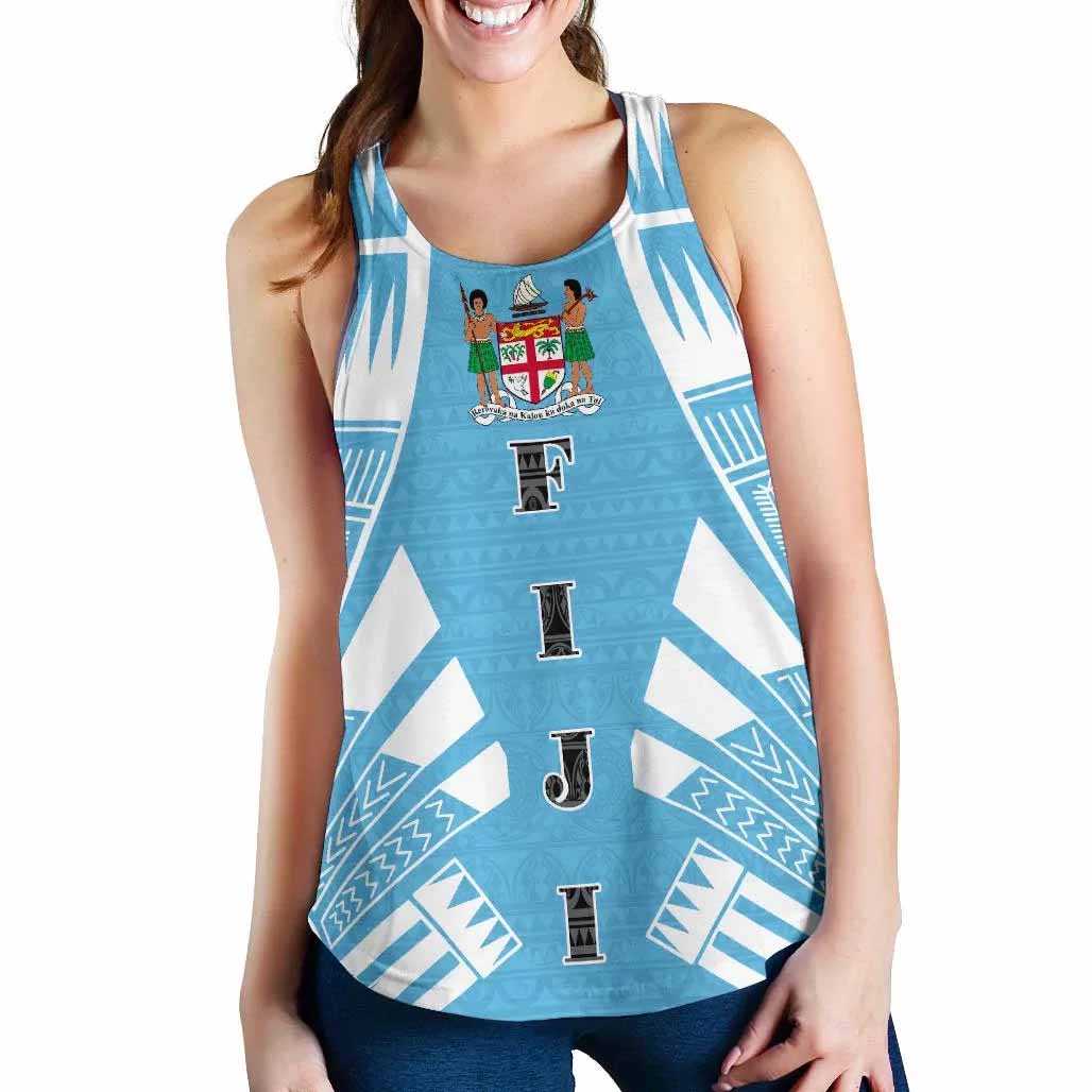 Fiji Women Racerback Tank - Polynesian Tattoo Flag
