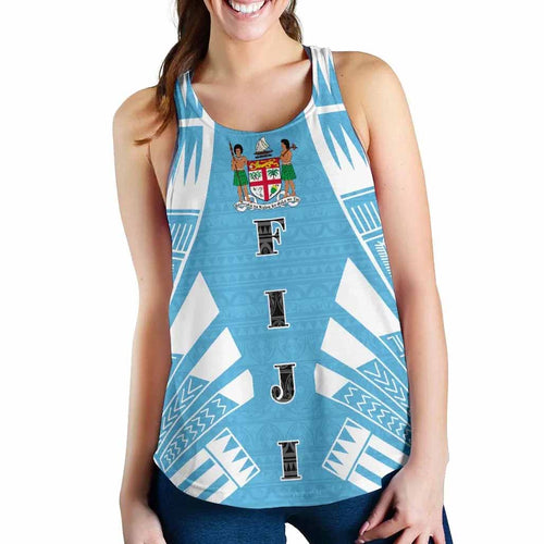 Fiji Women Racerback Tank - Polynesian Tattoo Flag
