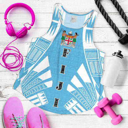 Fiji Women Racerback Tank - Polynesian Tattoo Flag