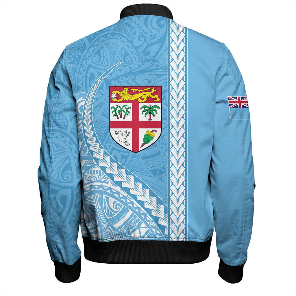 Fiji Bomber Jacket Tribal Melanesian Flag And Coat Of Arms