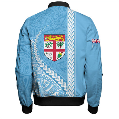 Fiji Bomber Jacket Tribal Melanesian Flag And Coat Of Arms