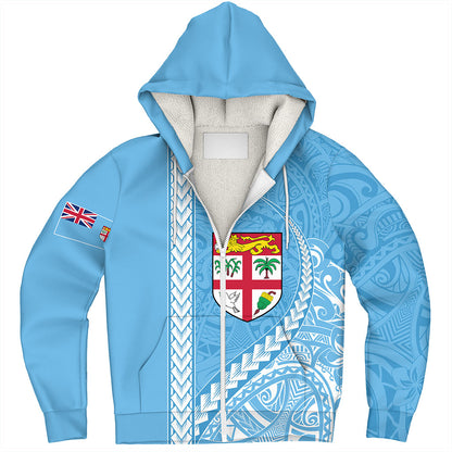 Fiji Sherpa Hoodie Tribal Melanesian Flag And Coat Of Arms