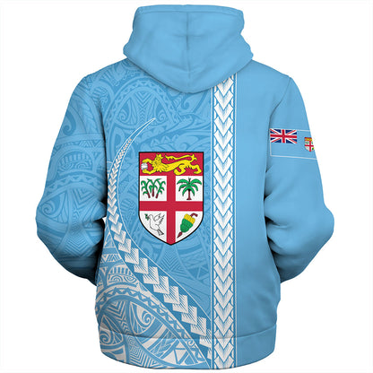 Fiji Sherpa Hoodie Tribal Melanesian Flag And Coat Of Arms