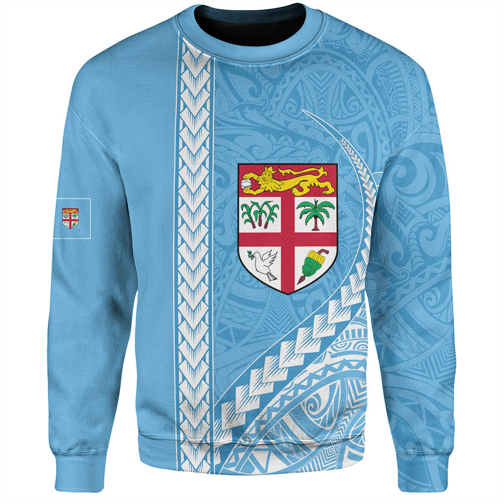 Fiji Sweatshirt Tribal Melanesian Flag And Coat Of Arms
