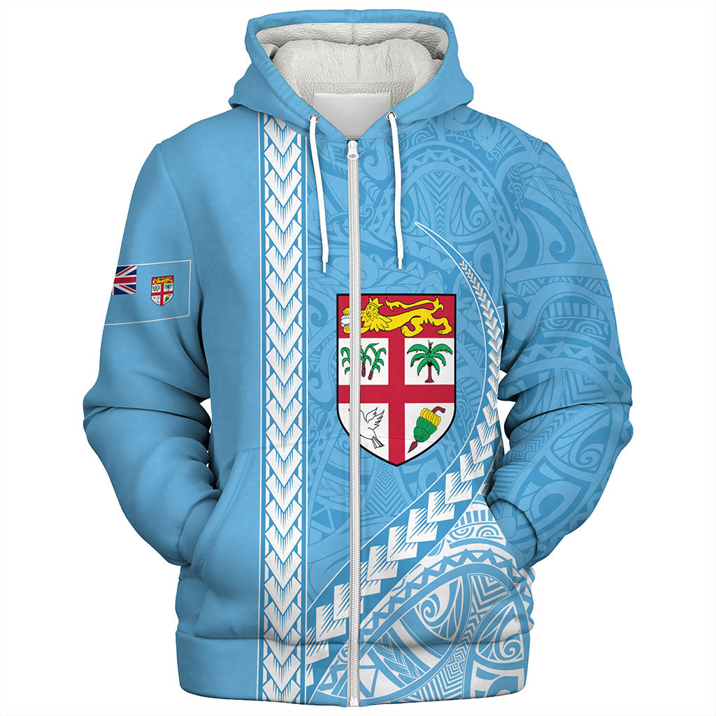 Fiji Sherpa Hoodie Tribal Melanesian Flag And Coat Of Arms