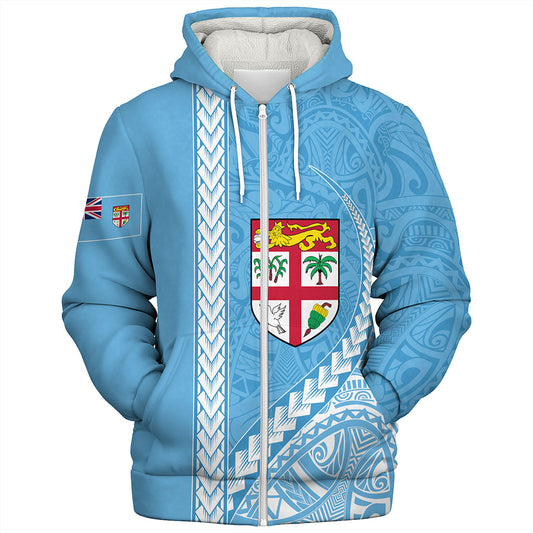 Fiji Sherpa Hoodie Tribal Melanesian Flag And Coat Of Arms