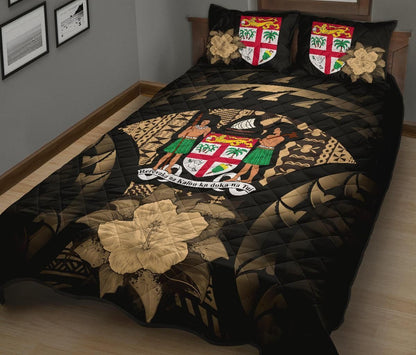Fiji Polynesian Quilt Bed Set Hibiscus Gold