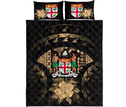 Fiji Polynesian Quilt Bed Set Hibiscus Gold