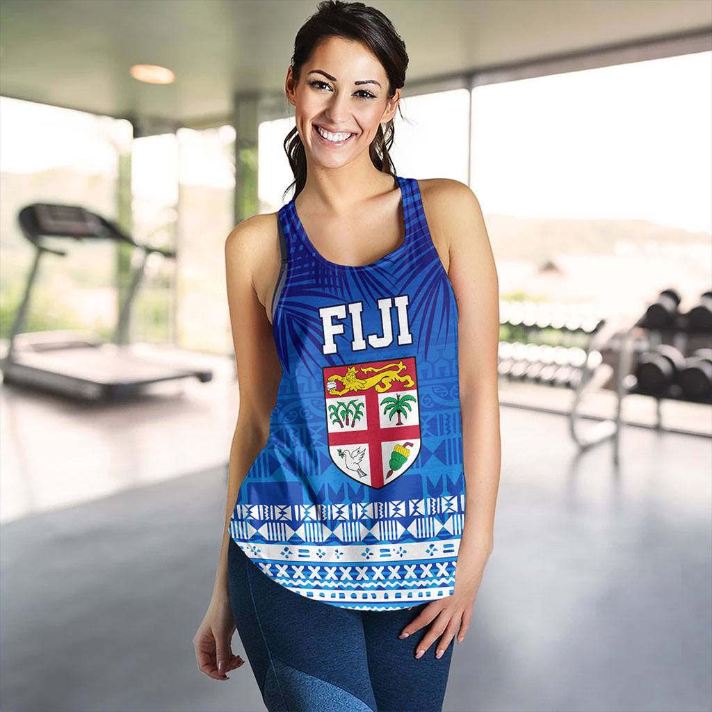 Fiji Women Tank Happy Fiji Day Celebration Tropical Leaf