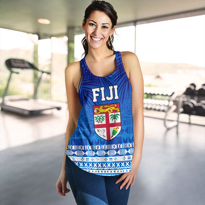 Fiji Women Tank Happy Fiji Day Celebration Tropical Leaf