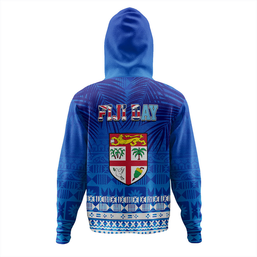 Fiji Hoodie Happy Fiji Day Celebration Tropical Leaf