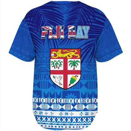 Fiji Baseball Shirt Happy Fiji Day Celebration Tropical Leaf
