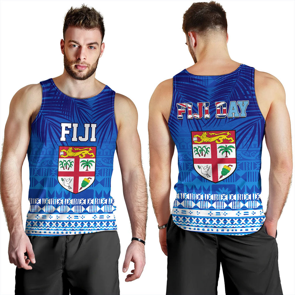 Fiji Tank Top Happy Fiji Day Celebration Tropical Leaf