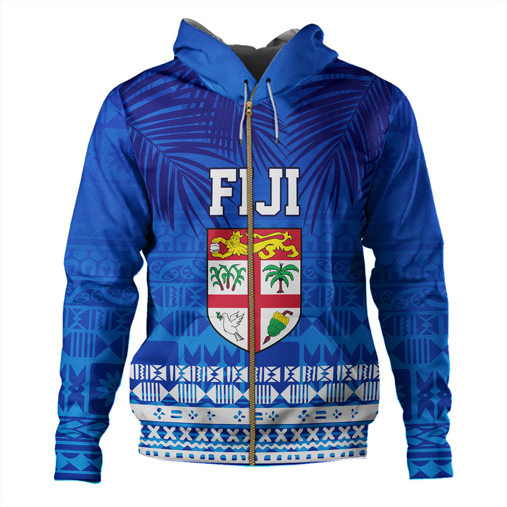 Fiji Hoodie Happy Fiji Day Celebration Tropical Leaf