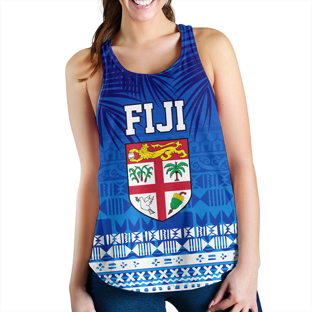 Fiji Women Tank Happy Fiji Day Celebration Tropical Leaf