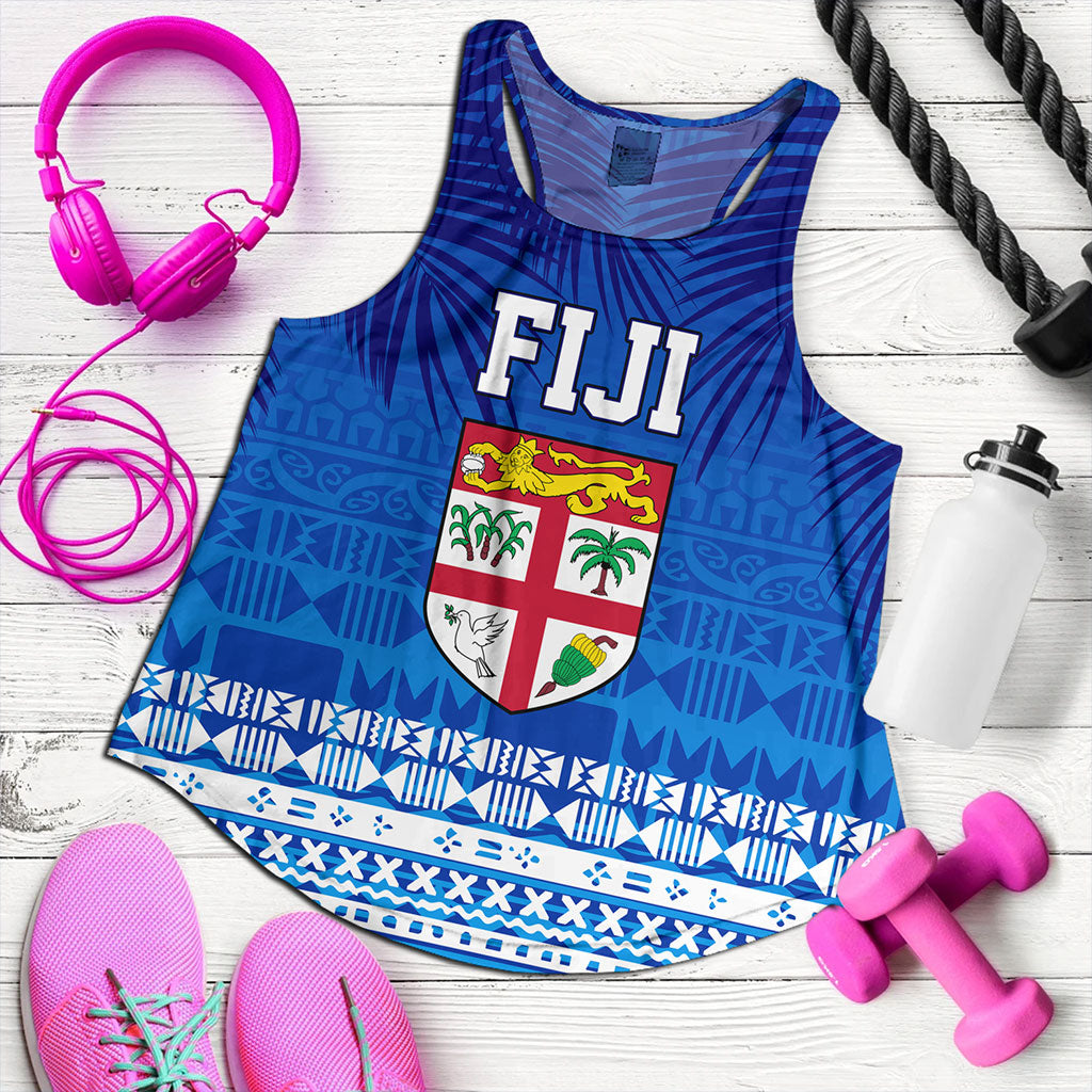Fiji Women Tank Happy Fiji Day Celebration Tropical Leaf