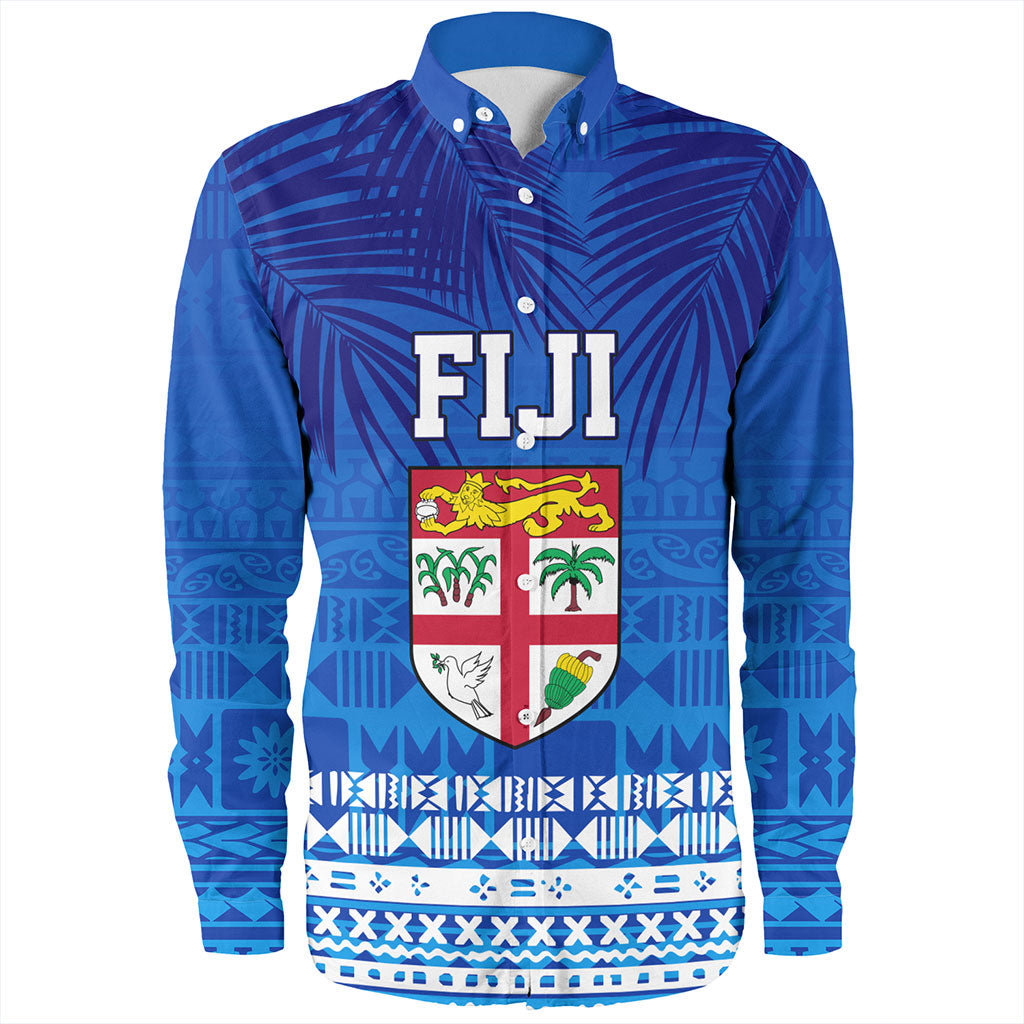 Fiji Long Sleeve Shirt Happy Fiji Day Celebration Tropical Leaf