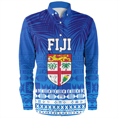 Fiji Long Sleeve Shirt Happy Fiji Day Celebration Tropical Leaf