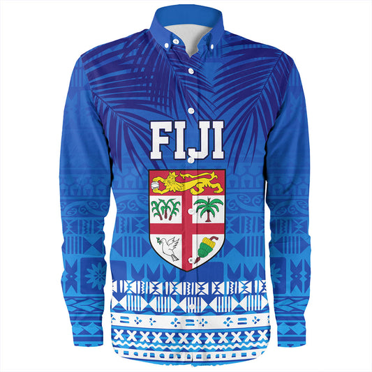Fiji Long Sleeve Shirt Happy Fiji Day Celebration Tropical Leaf