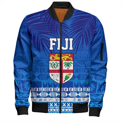 Fiji Bomber Jacket Happy Fiji Day Celebration Tropical Leaf