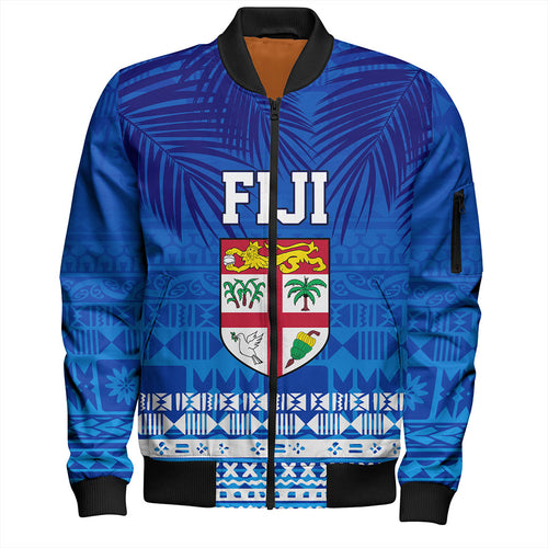 Fiji Bomber Jacket Happy Fiji Day Celebration Tropical Leaf
