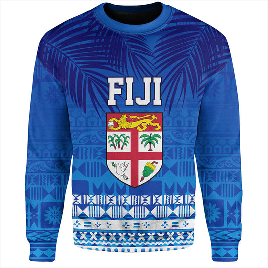 Fiji Sweatshirt Happy Fiji Day Celebration Tropical Leaf