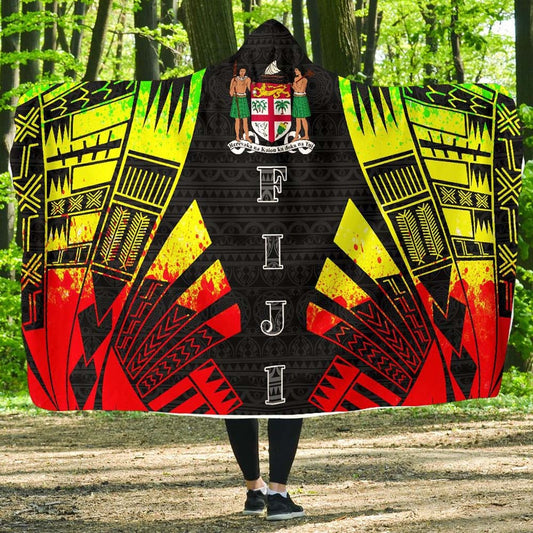 Fiji Hooded Blanket - Polynesian Tattoo Reggae